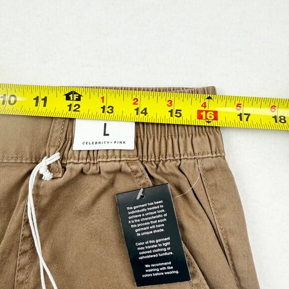 Celebrity Pink Women's Elastic Waist/Toggle Hem Parachute Tan Pants Sz Large NWT - Picture 7 of 11